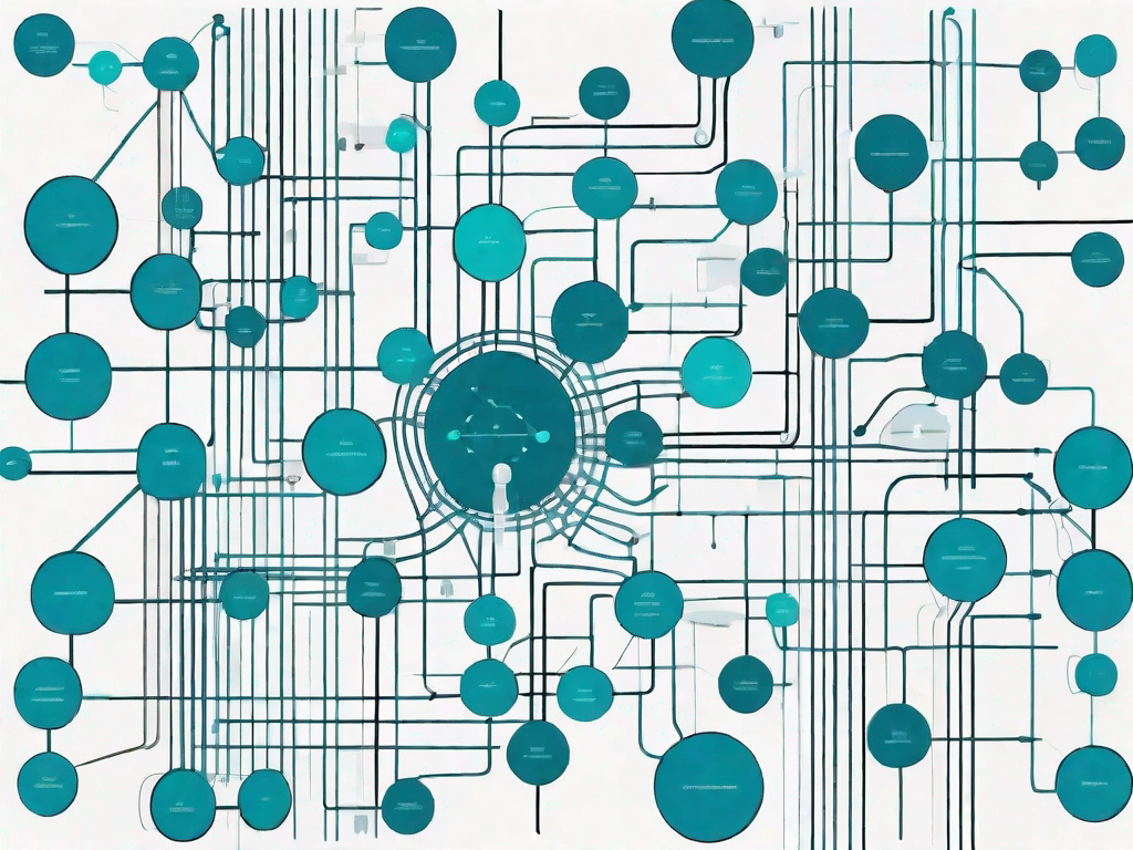 A complex matrix intersected by various paths representing the customer journey