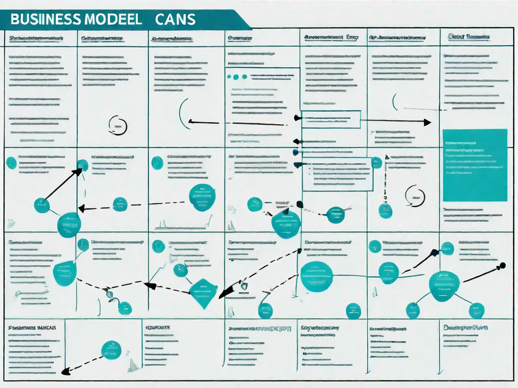 A business model canvas with various touchpoints