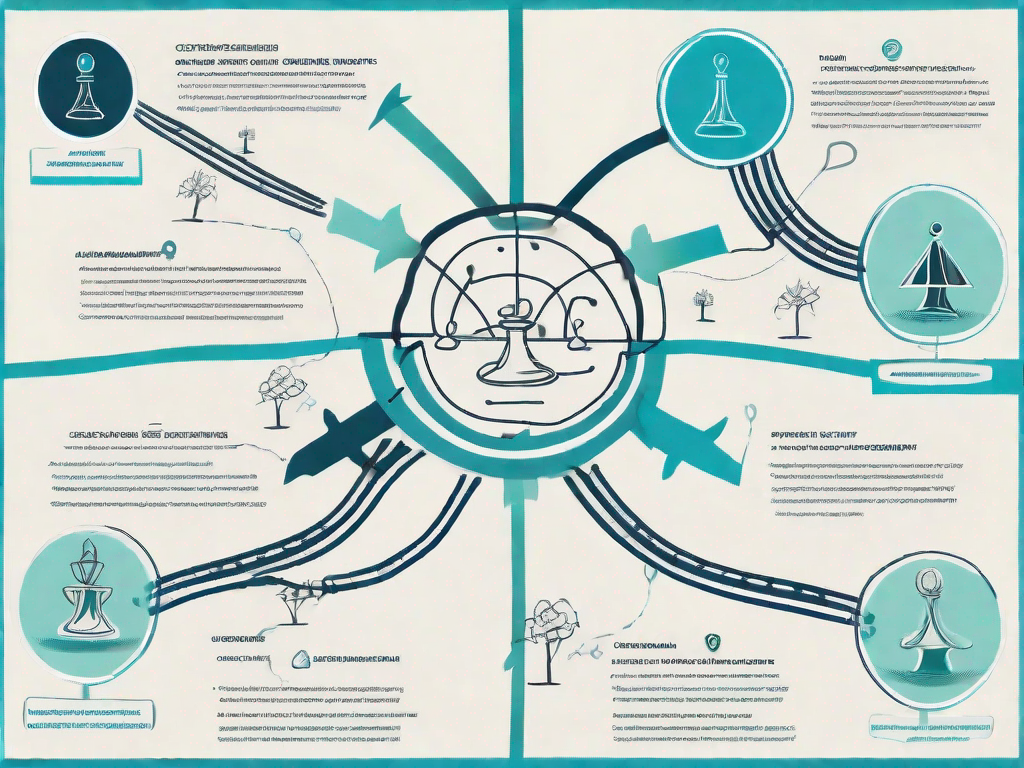 A mind map branching out from a central concept of 'customer journey'