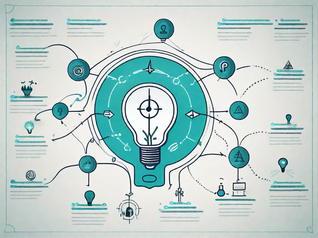 A mind map branching out from a central icon representing a customer