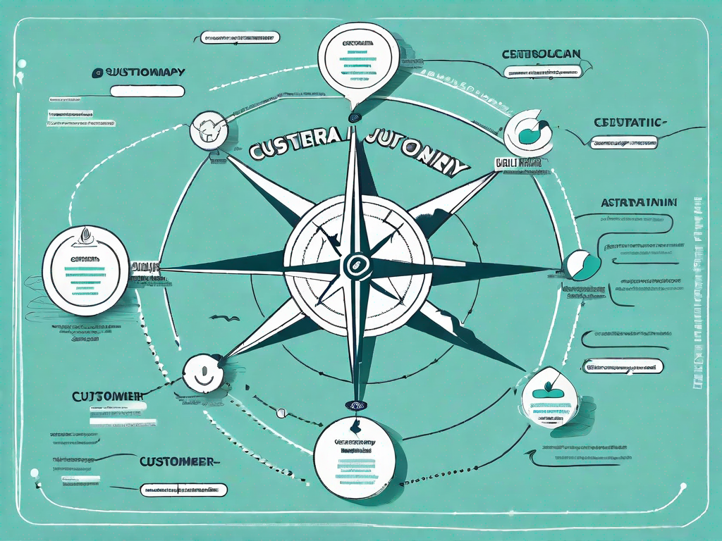 A mind map branching out from a central idea labeled as 'customer journey'