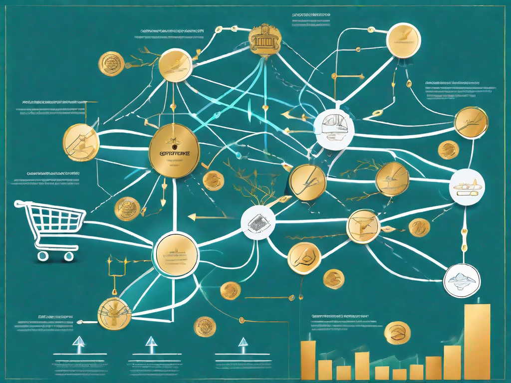 A complex mind map branching out from a central point