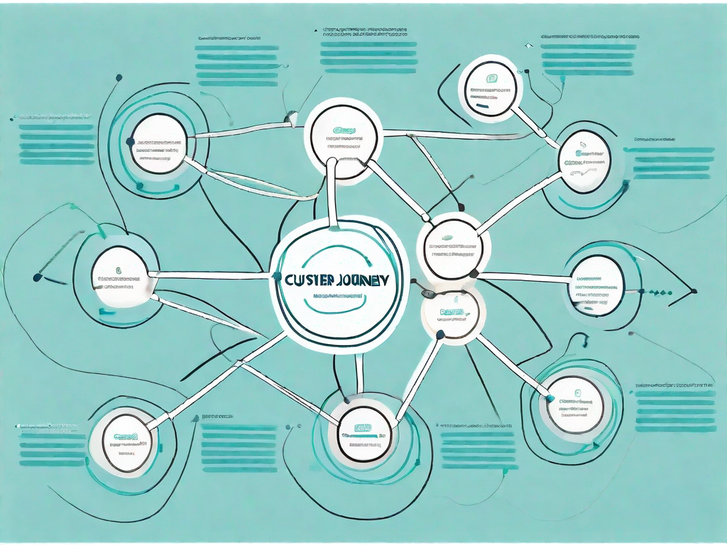 A mind map with various connected nodes representing different stages of the customer journey