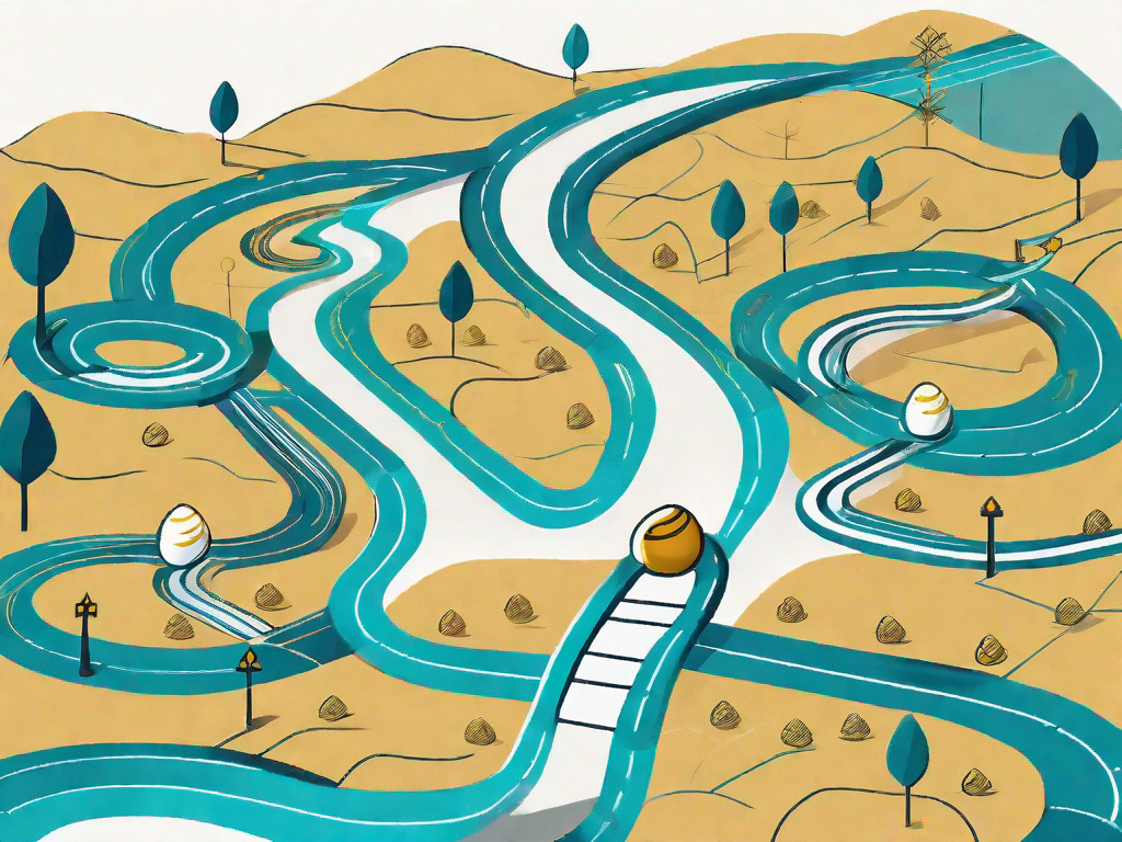 A winding path representing the customer journey