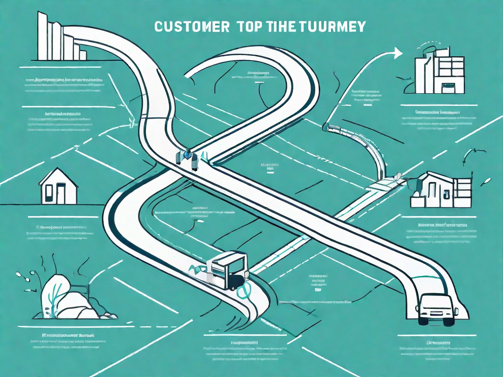 A roadmap with various stages and obstacles