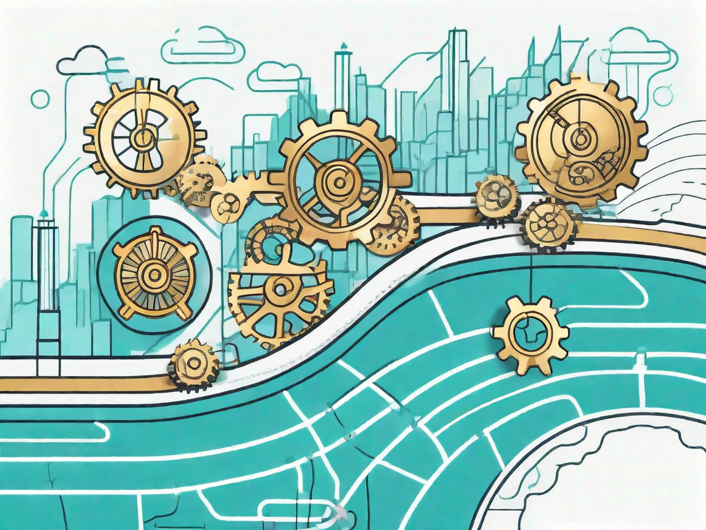 A roadmap with various stages indicating the customer journey