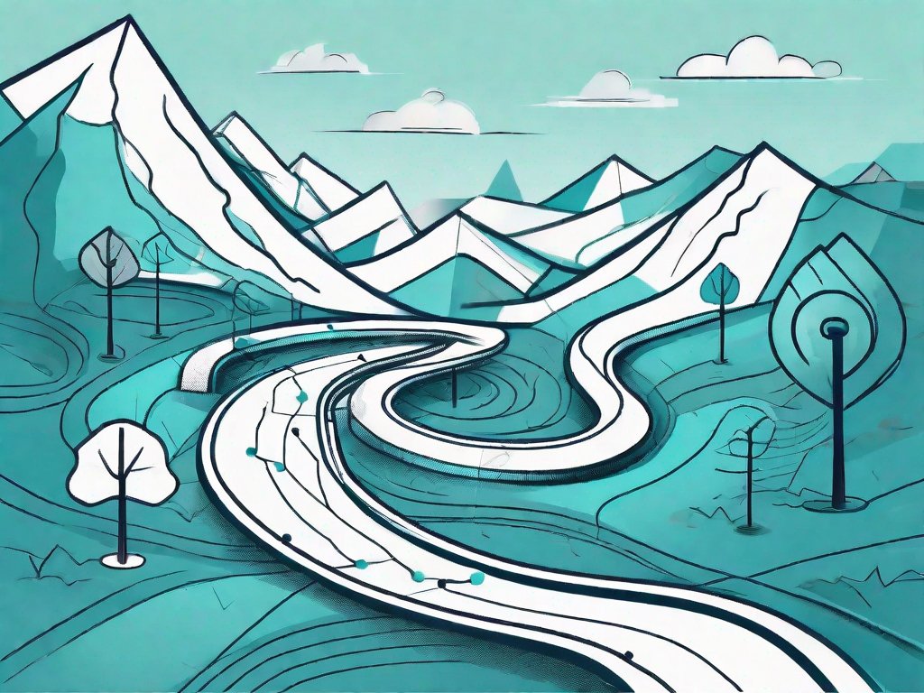 A winding path representing the customer journey