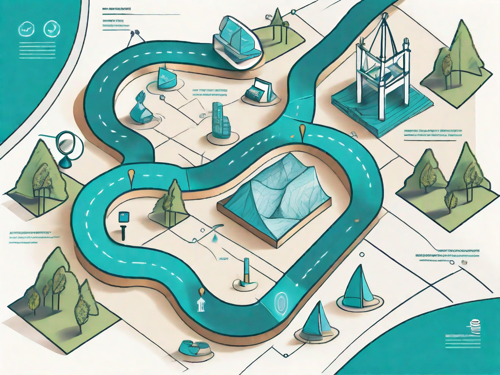 A winding path representing the customer journey