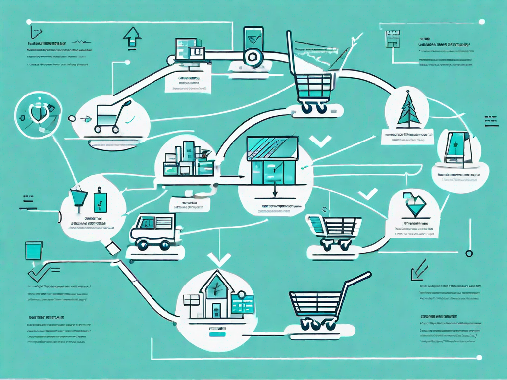 A flowchart or map representing the customer journey