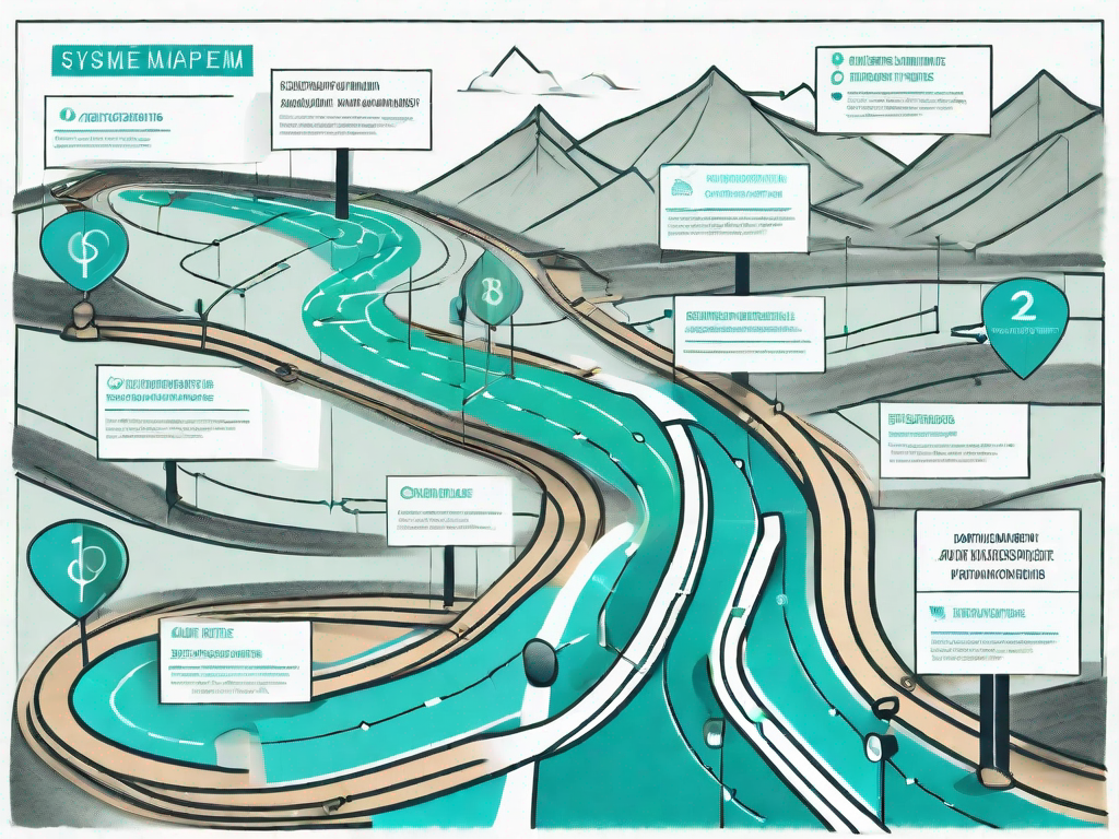 A symbolic pathway that represents a customer journey