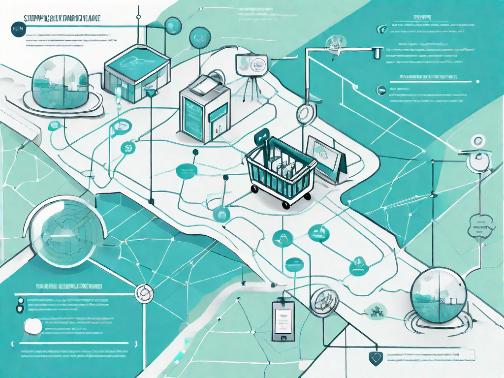 A navigational map with various interconnected paths representing the customer journey