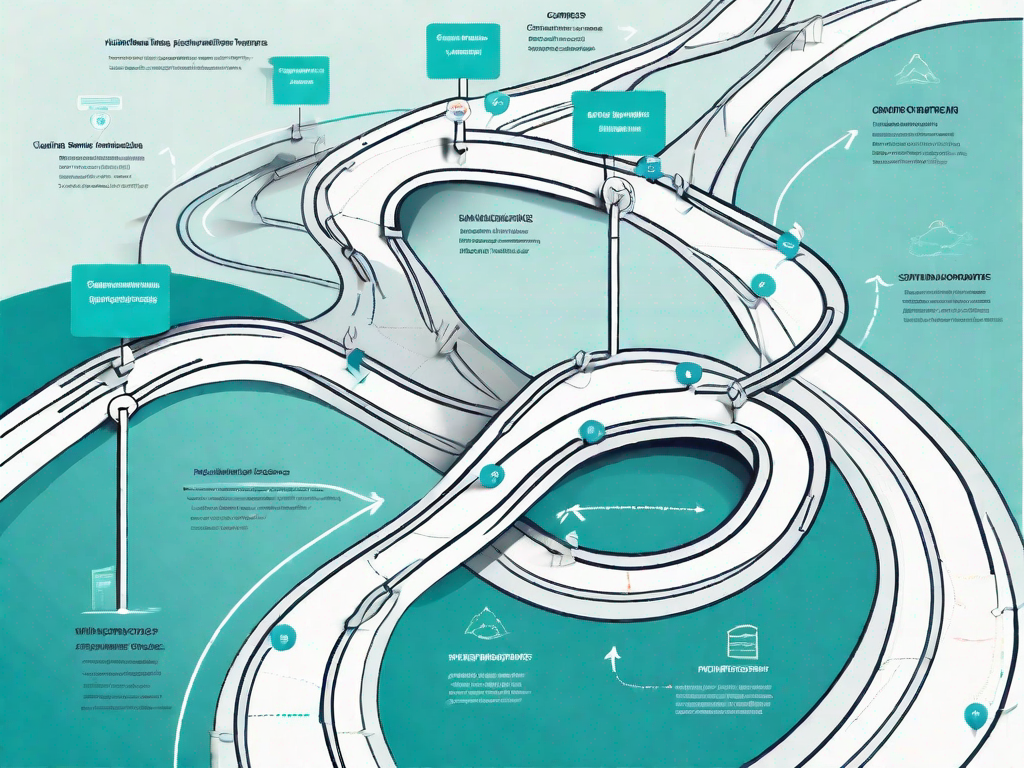 A winding path representing the customer journey