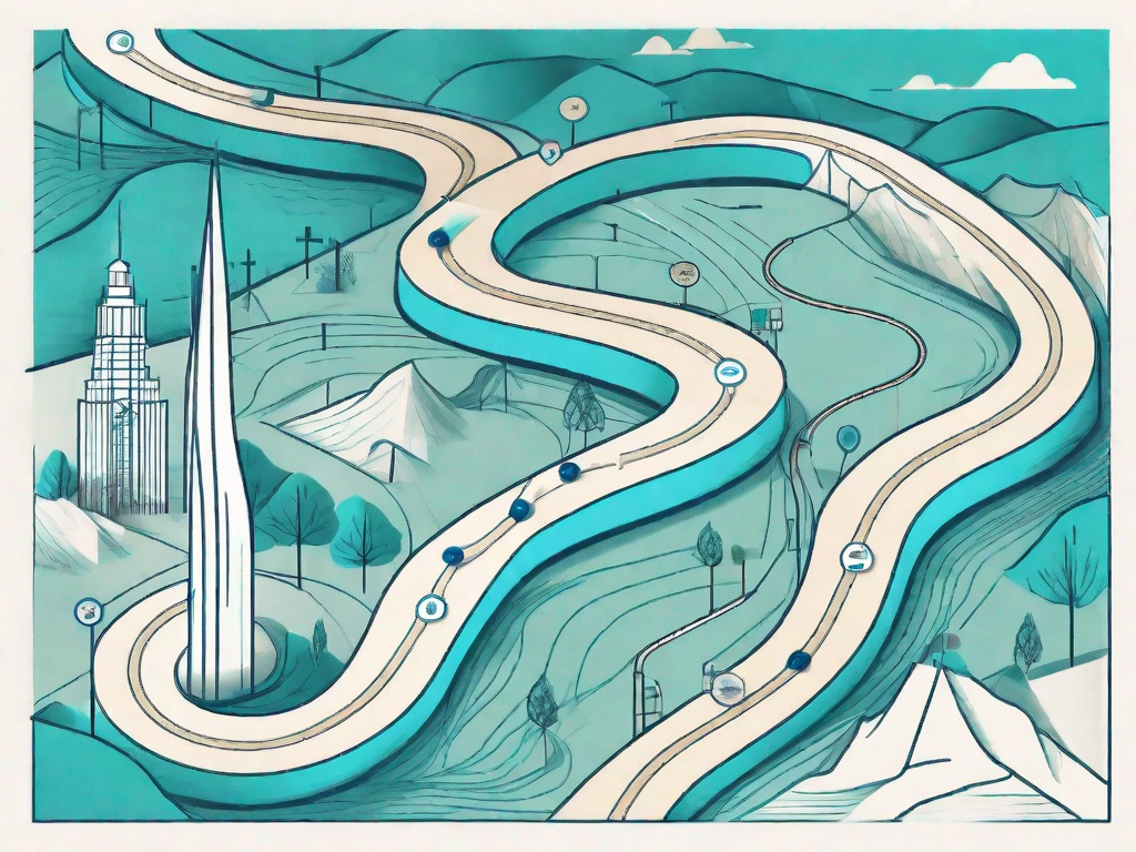 A winding path representing the customer journey