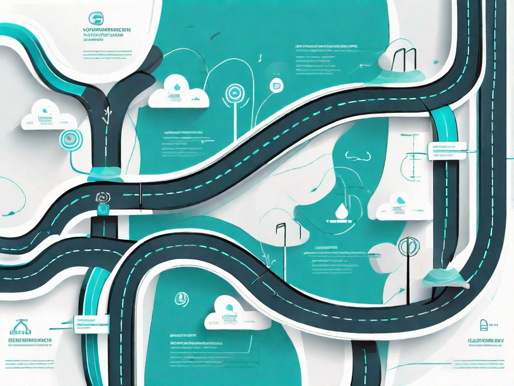 A winding path representing the customer journey