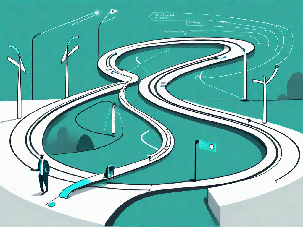 A winding path representing the customer journey