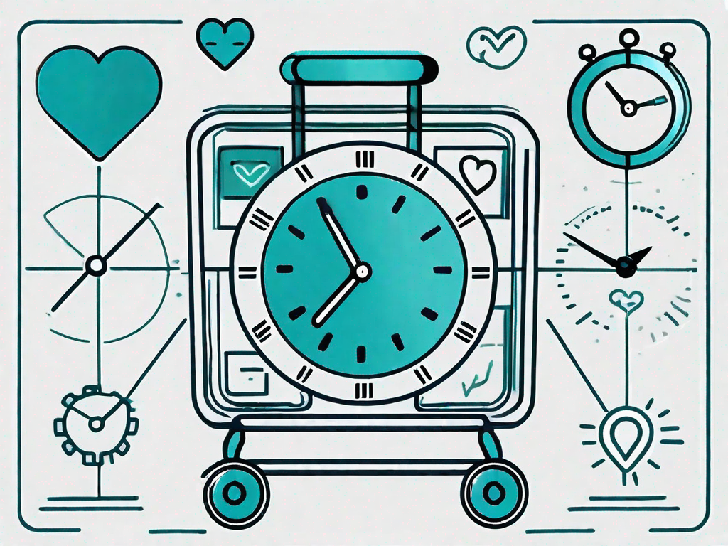 A copis diagram with various symbolic icons representing different stages of customer journey