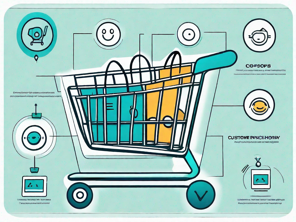 A detailed copis diagram with various icons representing different stages of the customer journey