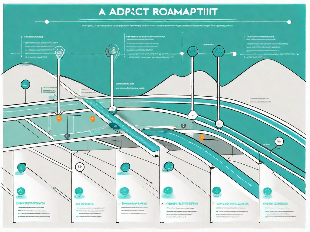 A roadmap with various stages marked