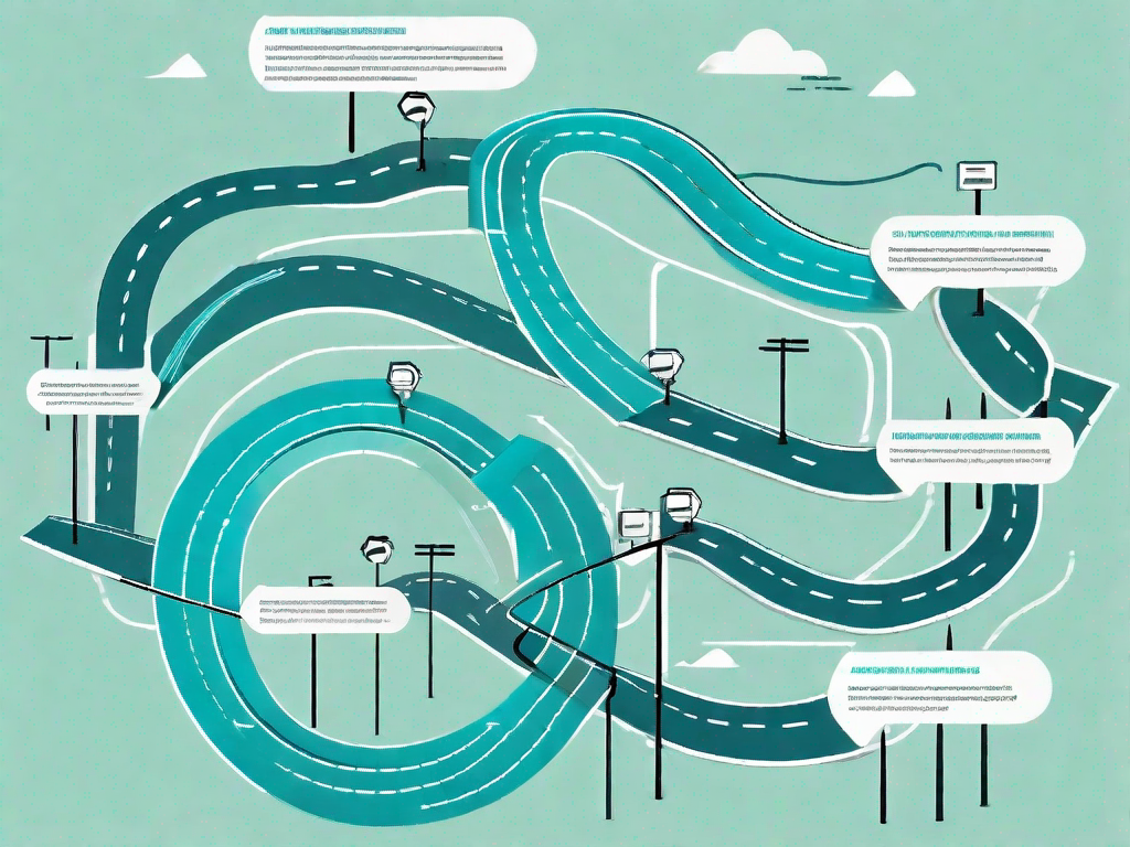 A winding path representing the customer journey