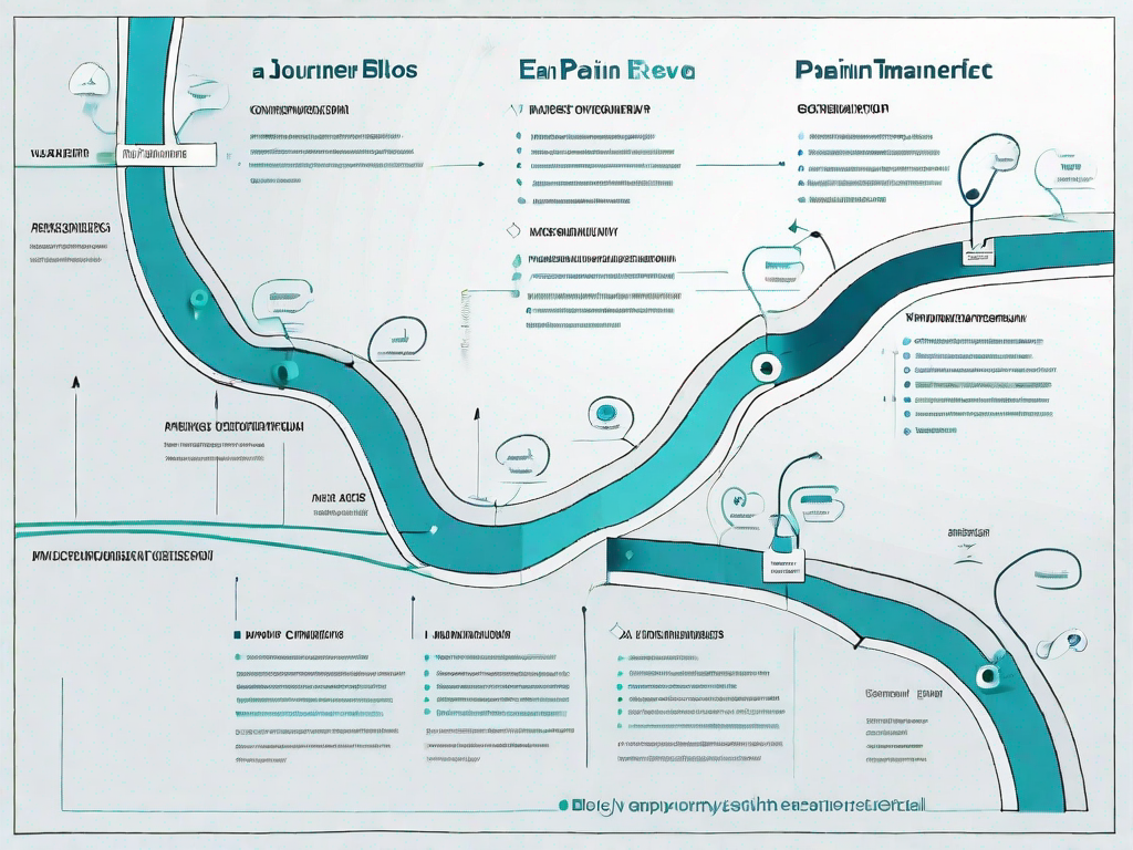 A journey map with various points