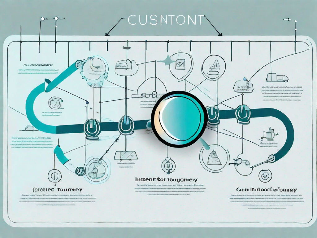 A symbolic chain linking various stages of a customer journey