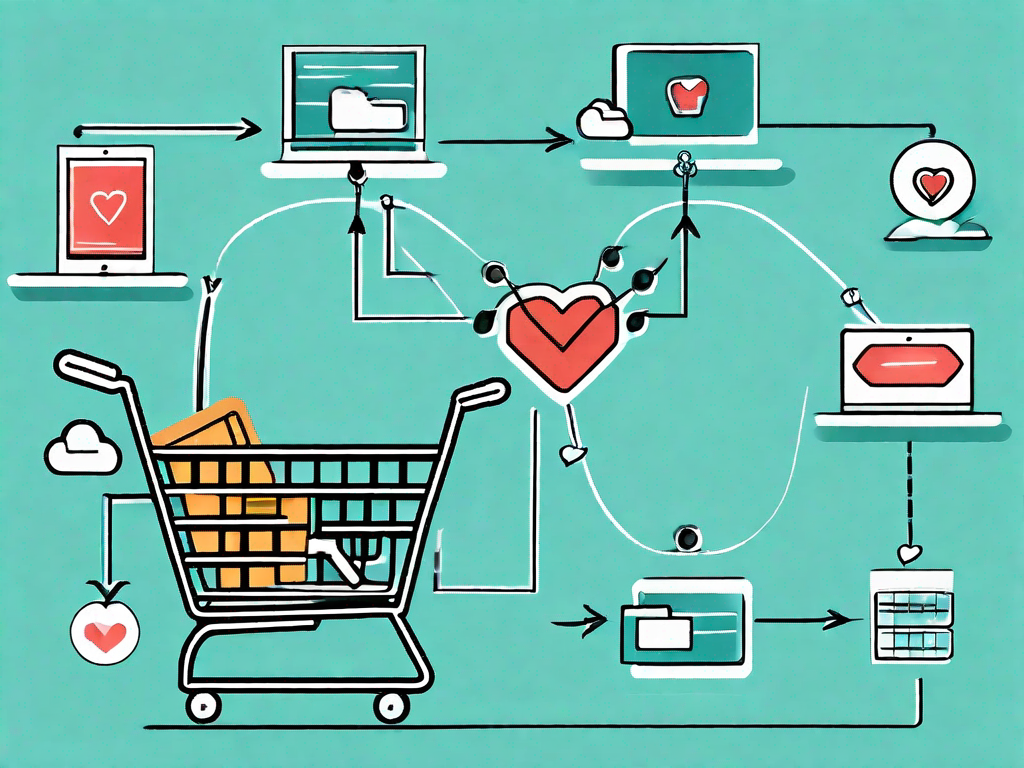 A chain linking various stages (represented by symbolic icons) of a customer journey