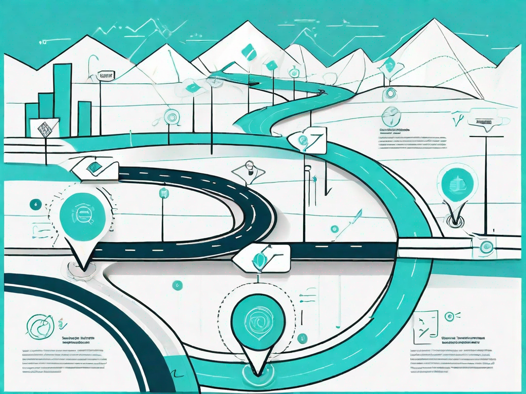 A roadmap or journey with various stages