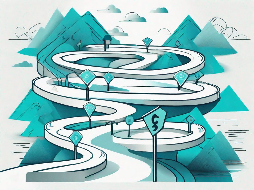 A winding path representing the customer journey