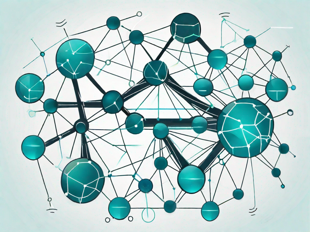 A complex matrix with various interconnected nodes