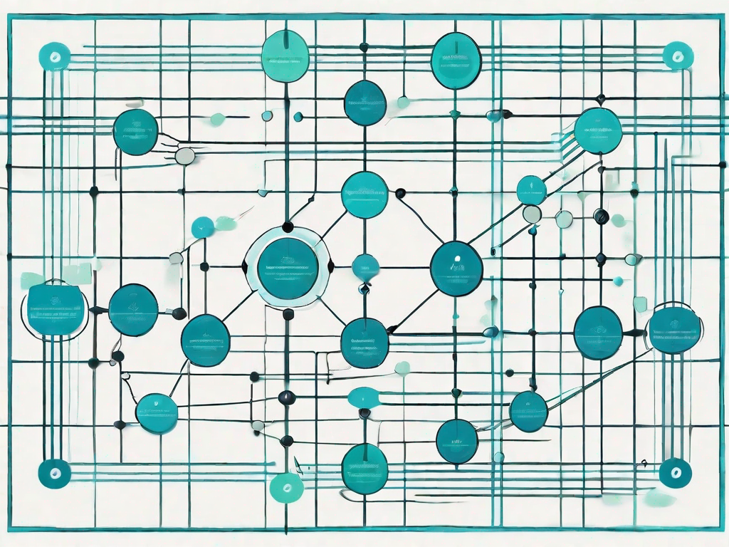 A complex matrix grid with different pathways