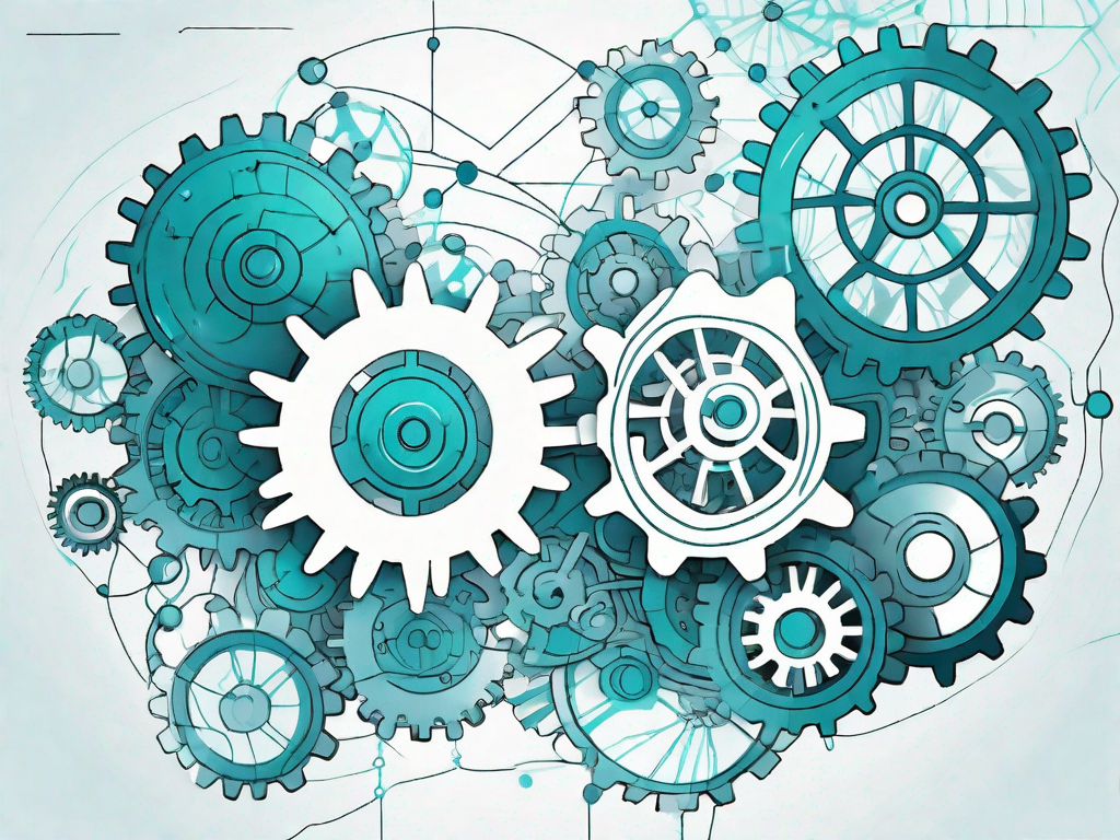 A complex network of interconnected gears and cogs