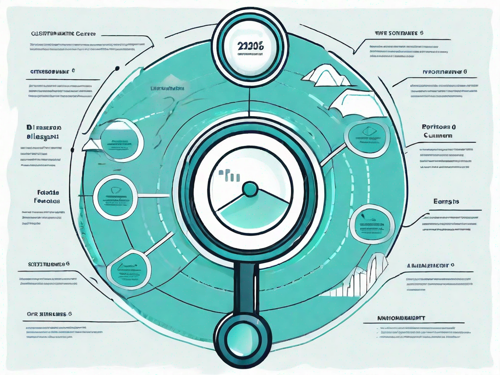 A roadmap with various features symbolized as milestones