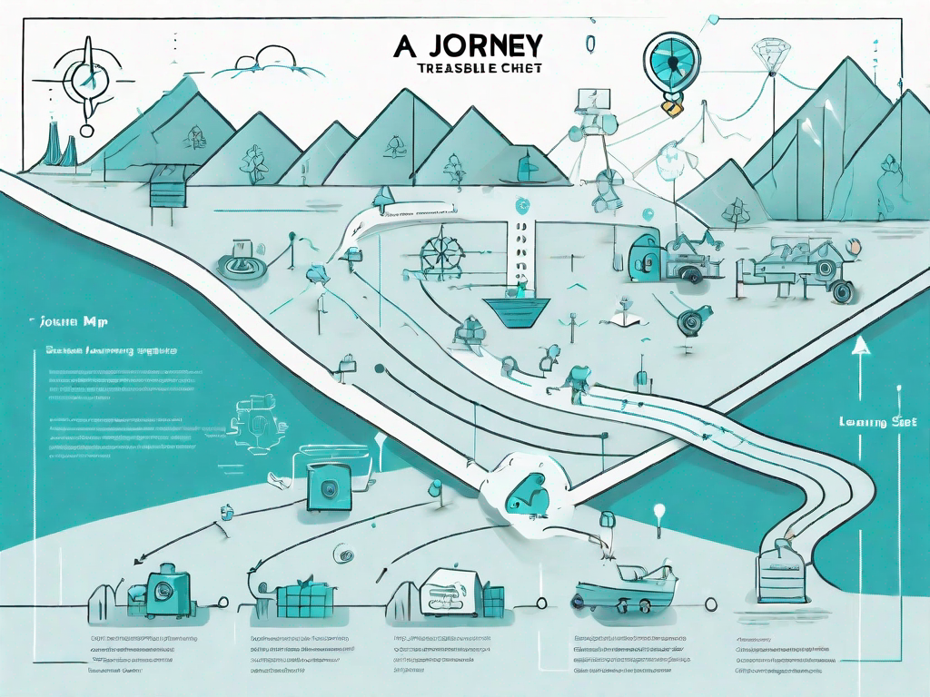 A journey map that leads to a treasure chest