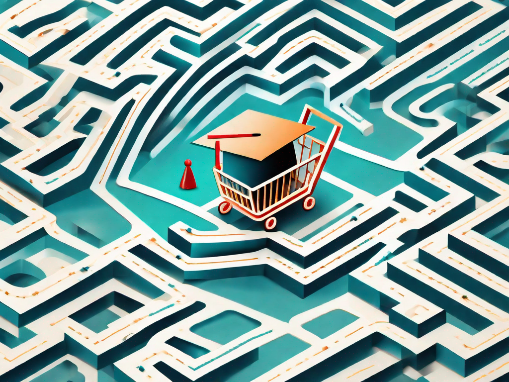 A maze in the shape of a shopping cart