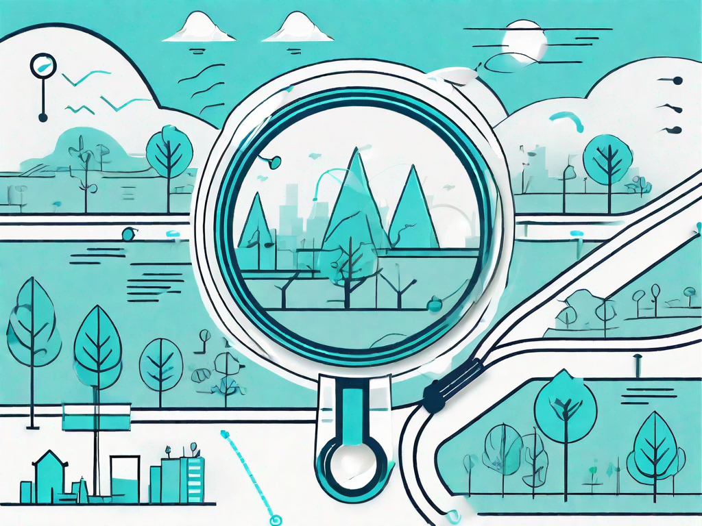 A road map with various symbols representing different customer touchpoints