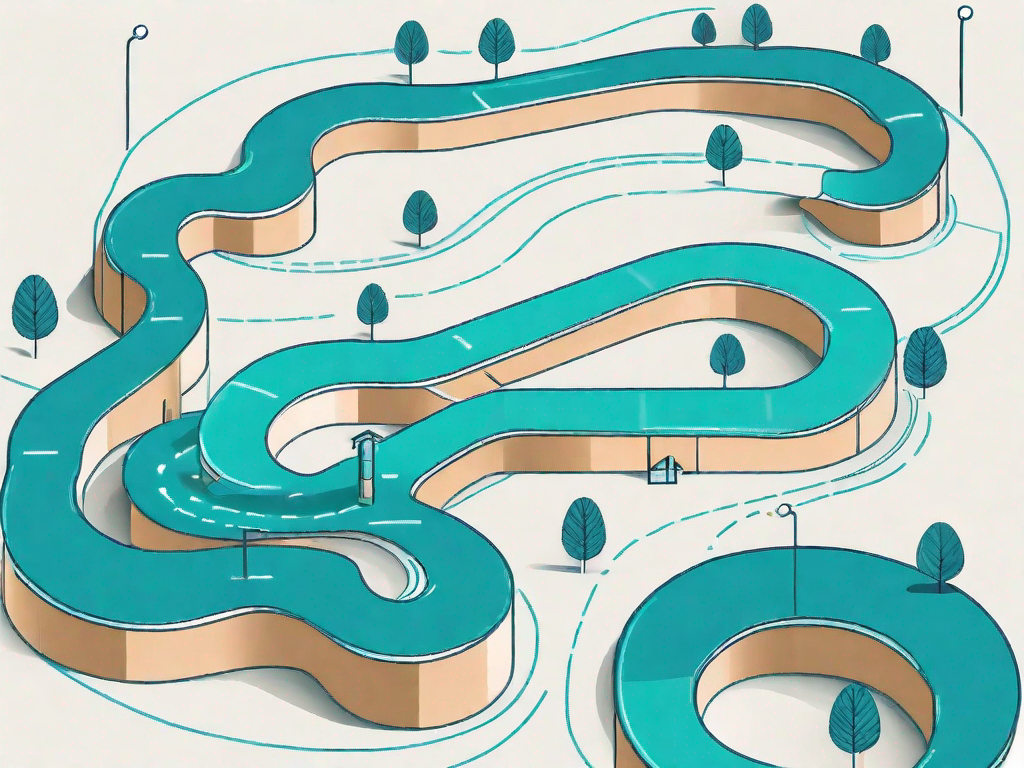 A winding path representing the customer journey