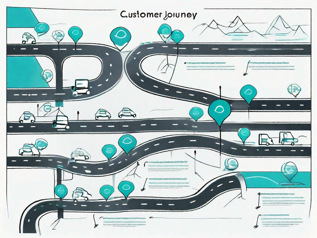 A road map representing the customer journey