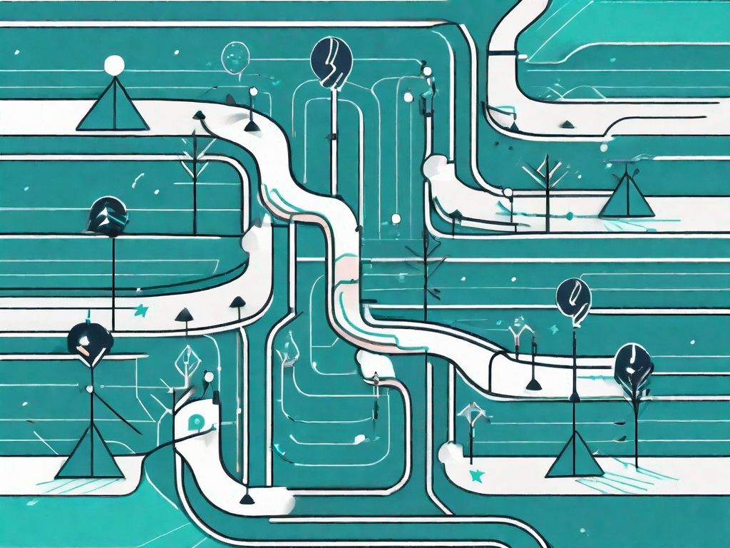 A winding path representing the customer journey