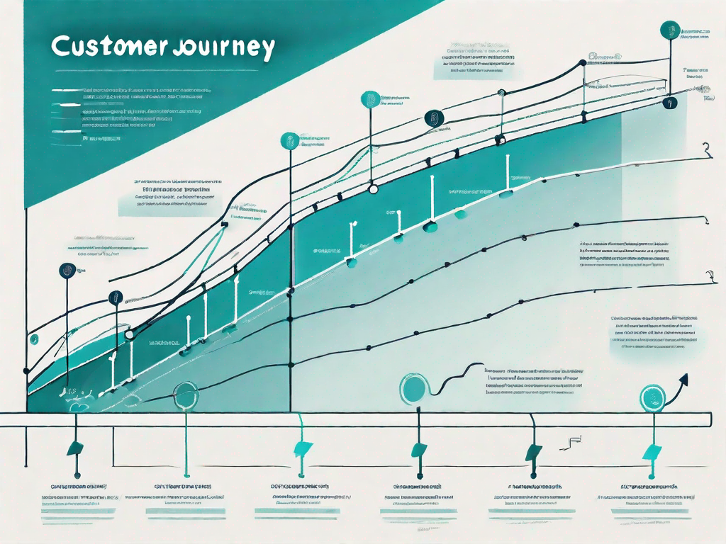 A symbolic customer journey path transitioning from different phases