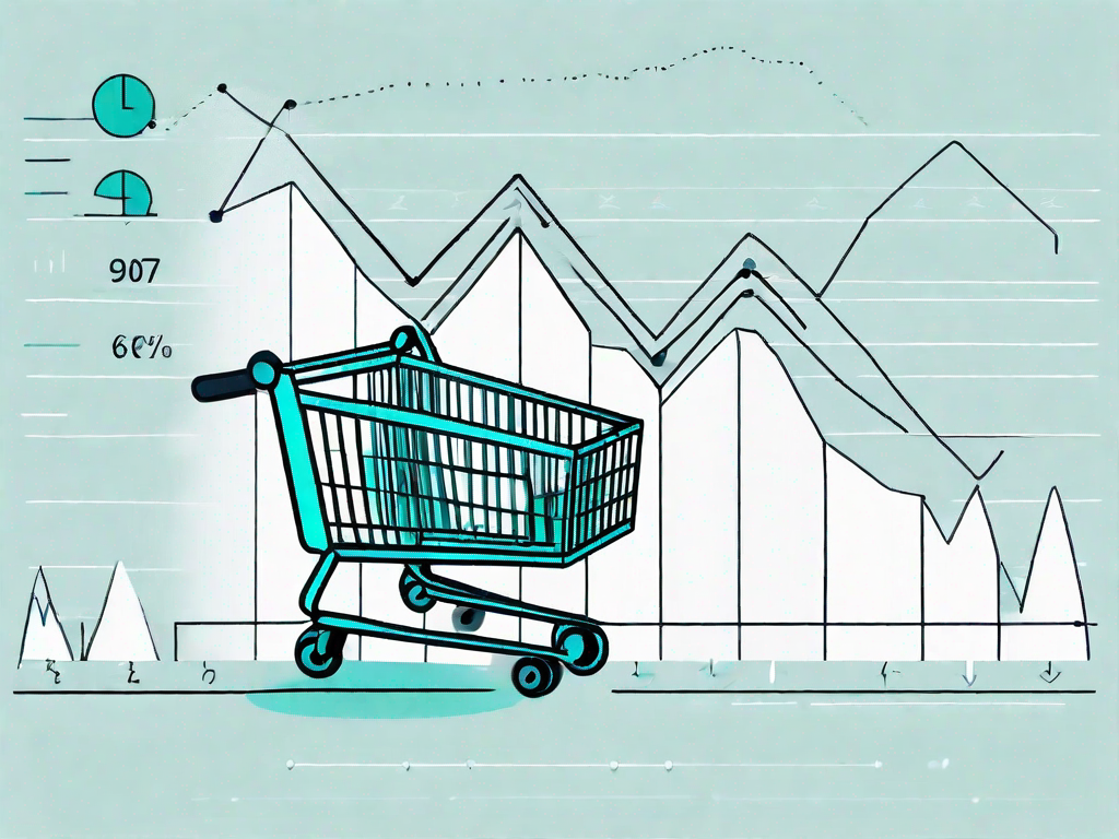 A symbolic customer journey path that leads to a shopping cart