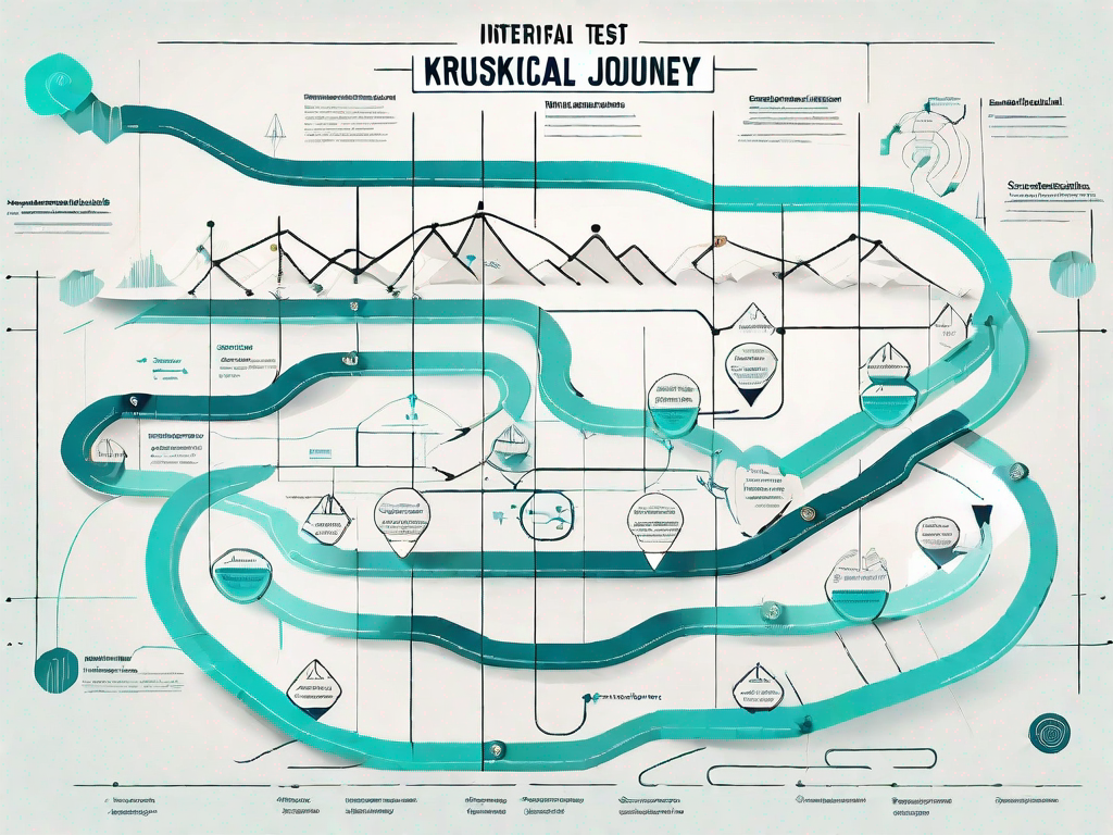 A labyrinth-like customer journey map with different stages