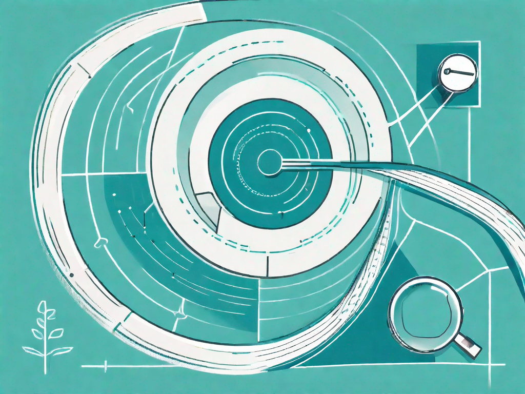 A winding path representing the customer journey with various checkpoints