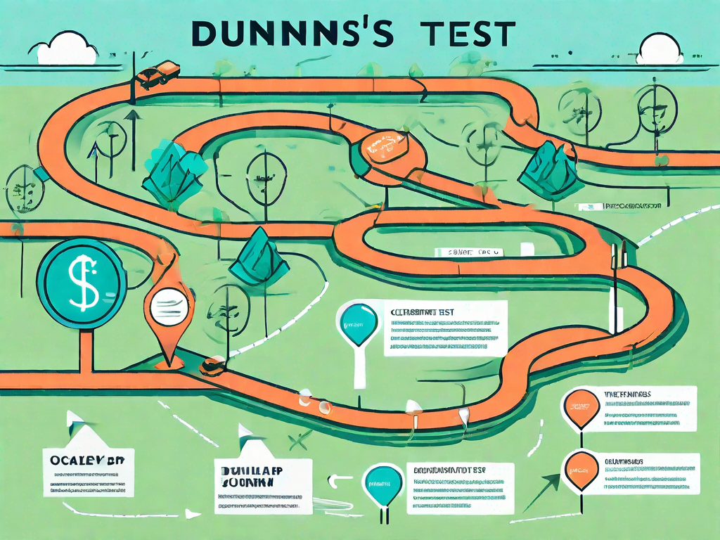 A road map with various checkpoints representing different stages of the customer journey