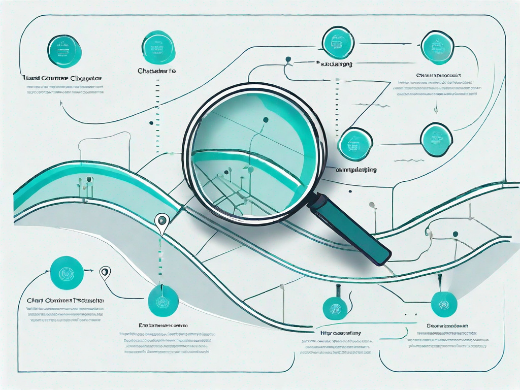 A roadmap with various checkpoints symbolizing different stages of customer journey