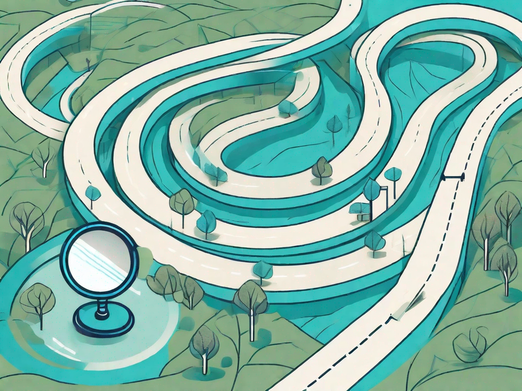 A winding path representing a customer journey