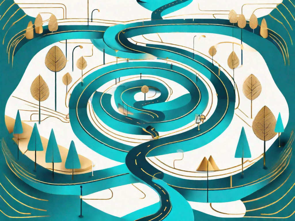 A winding path representing the customer journey