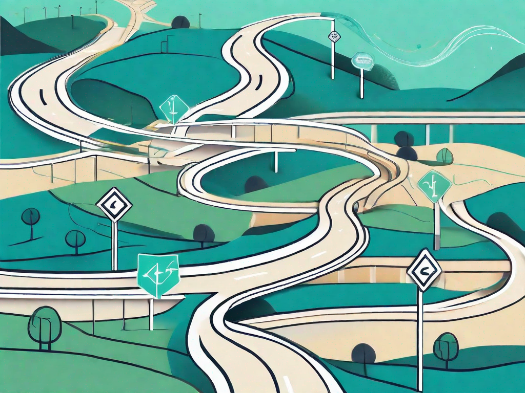 A roadmap winding through a landscape