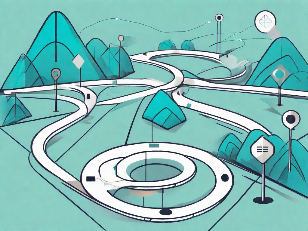 A winding path representing the customer journey