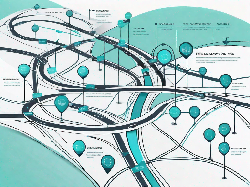 A roadmap with various pathways intersecting and overlapping