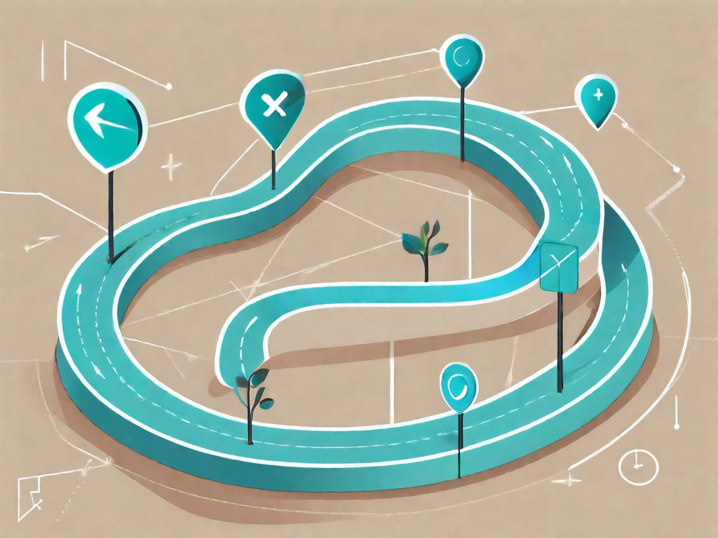 A winding path representing the customer journey